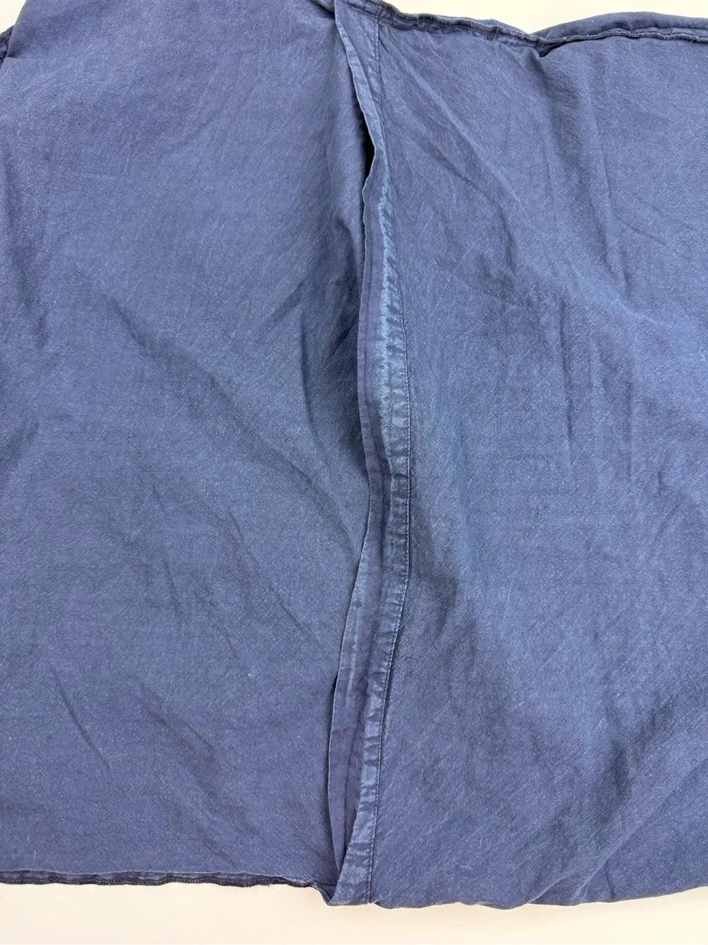 POTTERY BARN garment dyed navy blue standard sham